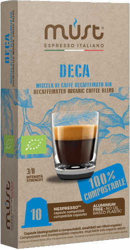 Decaffeinated coffee capsules for Nespresso